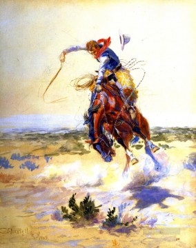 チャールズ・マリオン・ラッセル Painting - 悪い男 1904 チャールズ・マリオン・ラッセル